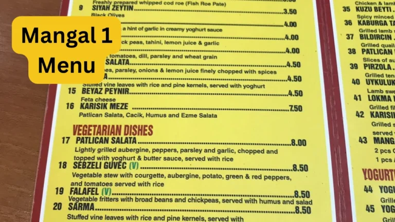 Mangal 1 Menu