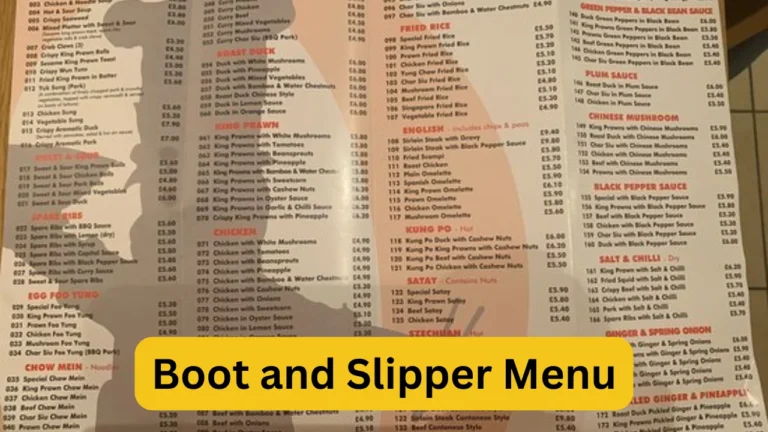 Boot and Slipper Menu