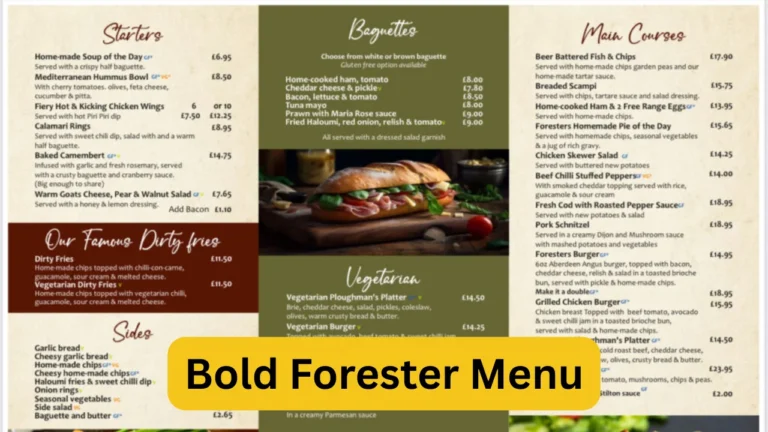 Bold Forester Menu