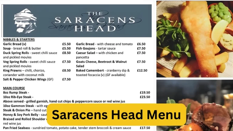 Saracens Head Menu
