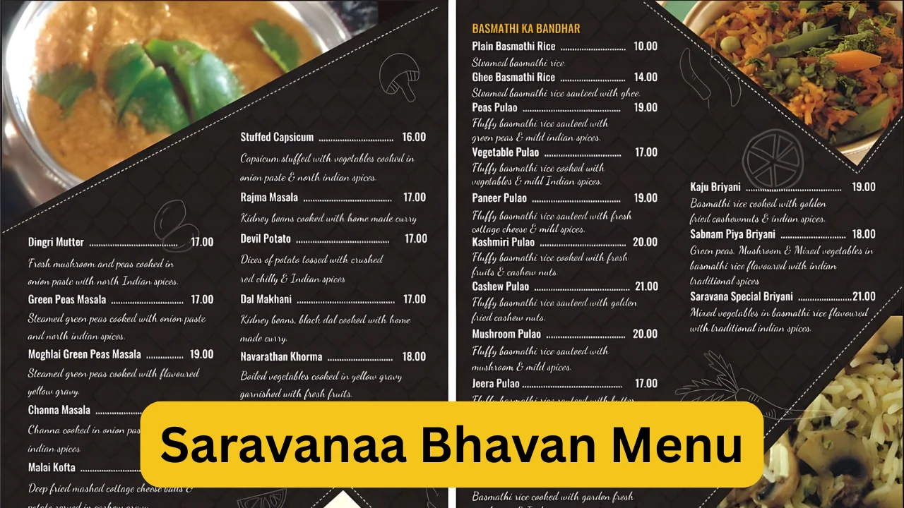 Saravanaa Bhavan Menu