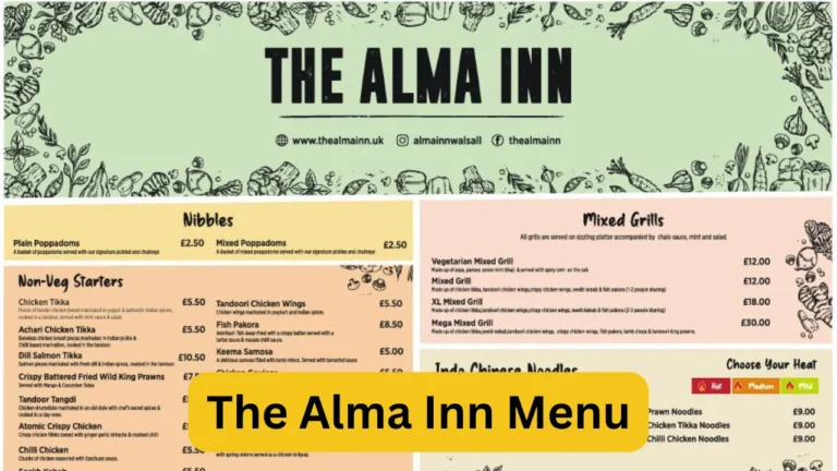 The Alma Inn Menu