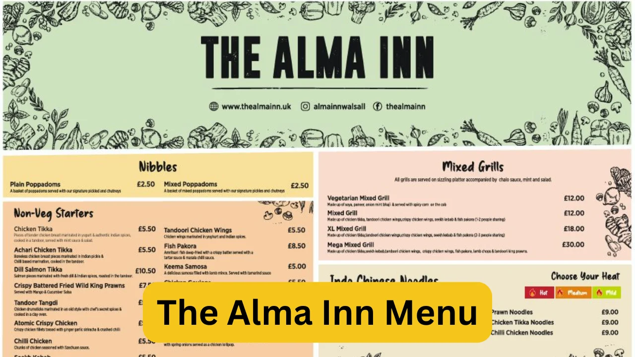 The Alma Inn Menu