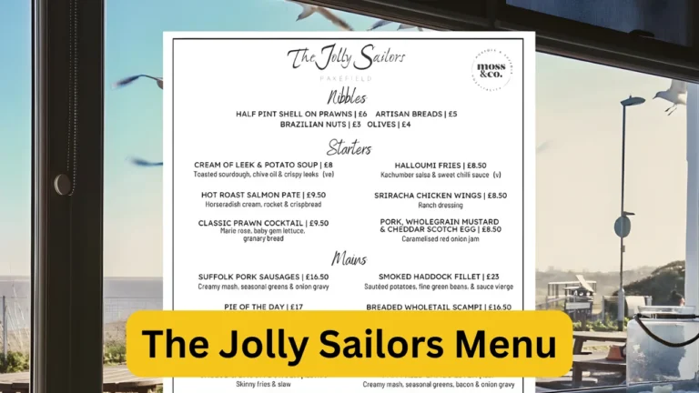 The Jolly Sailors Menu