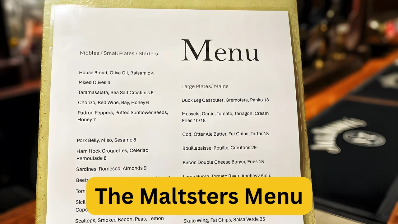 The Maltsters Menu