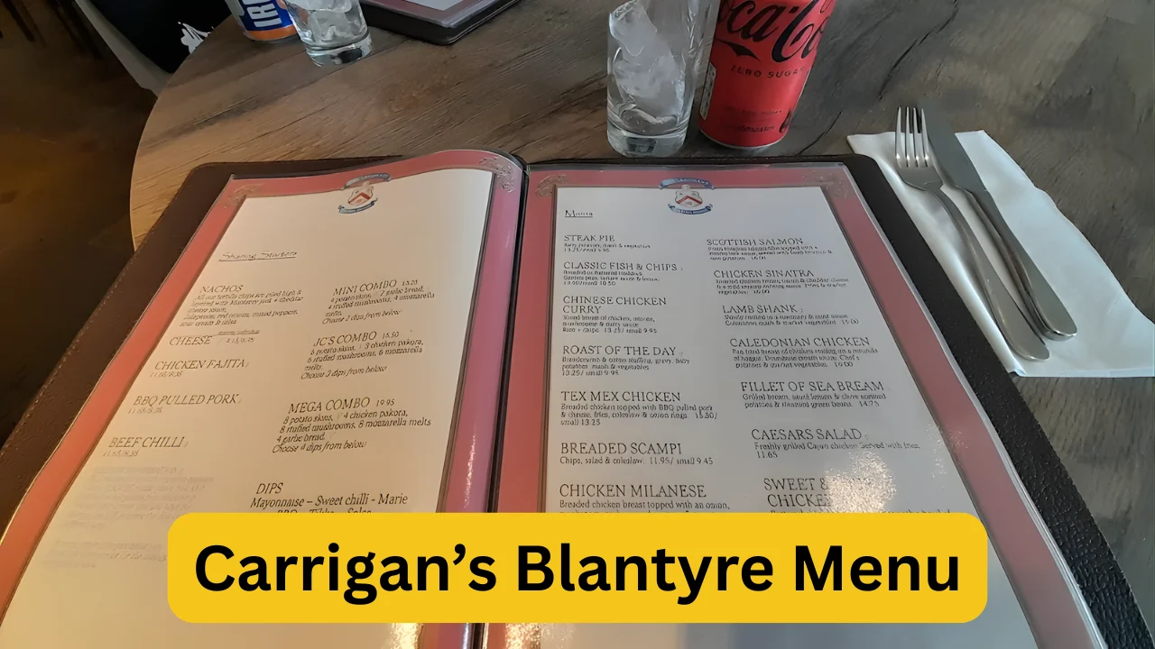 Carrigan’s Blantyre Menu