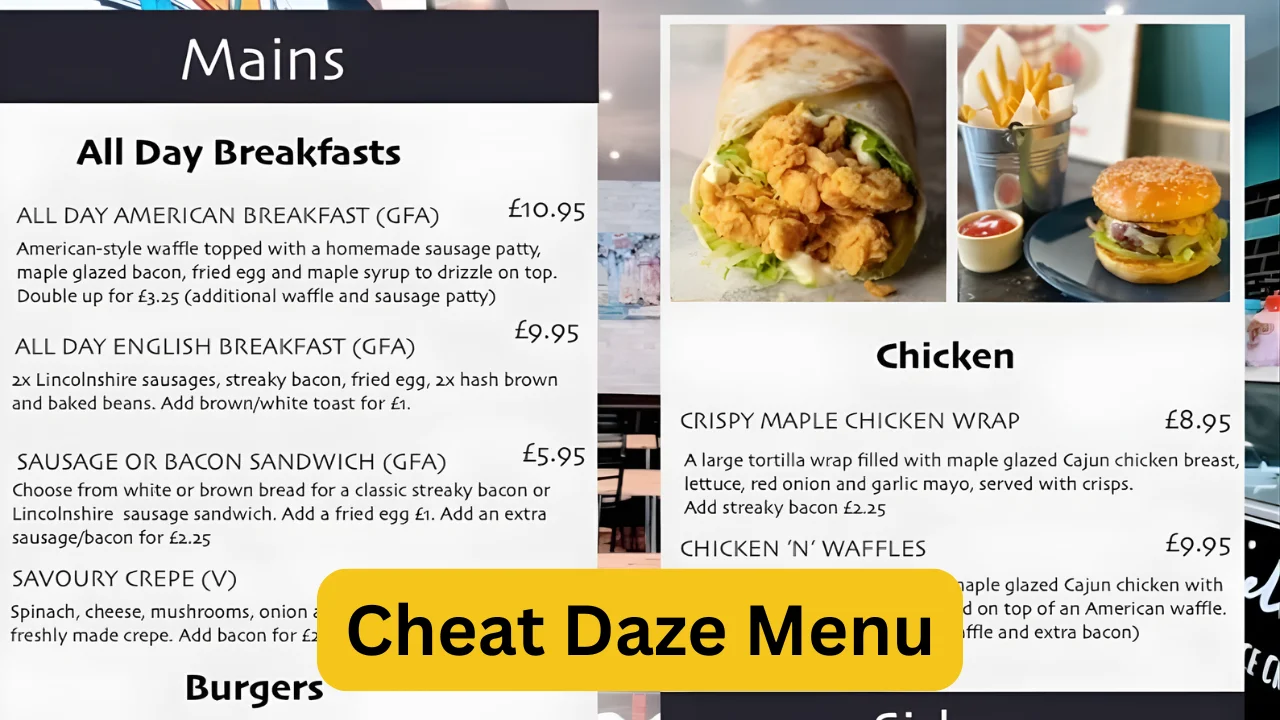 Cheat Daze Menu