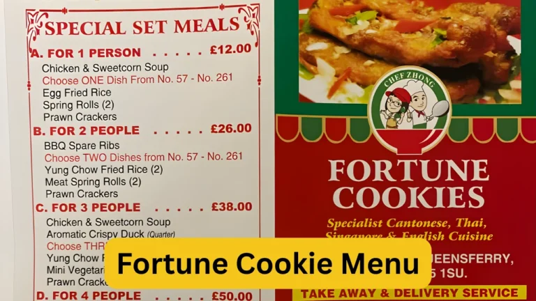 Fortune Cookie Menu