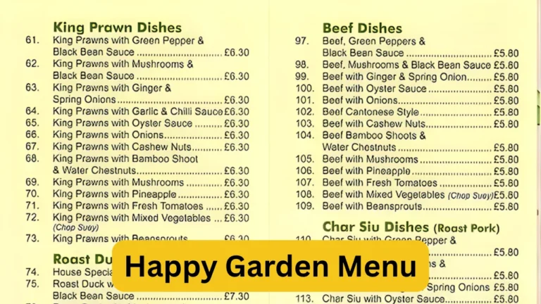 Happy Garden Menu