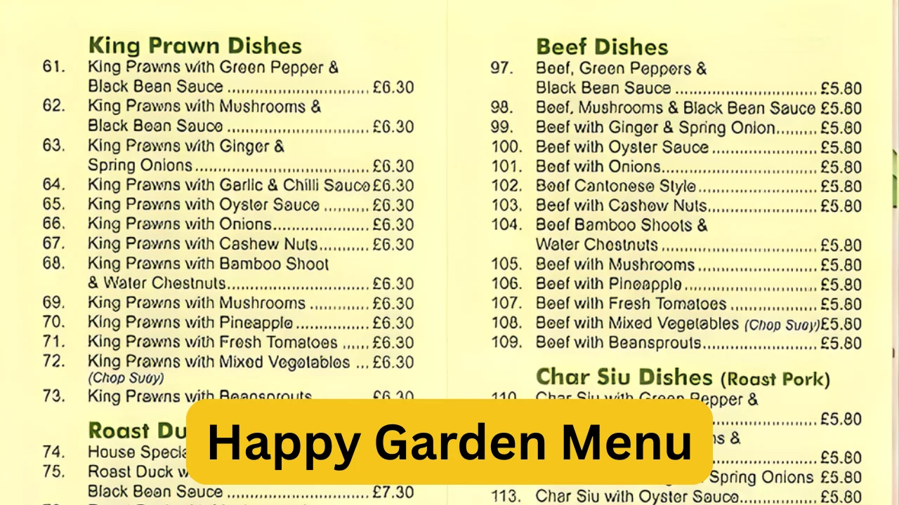 Happy Garden Menu