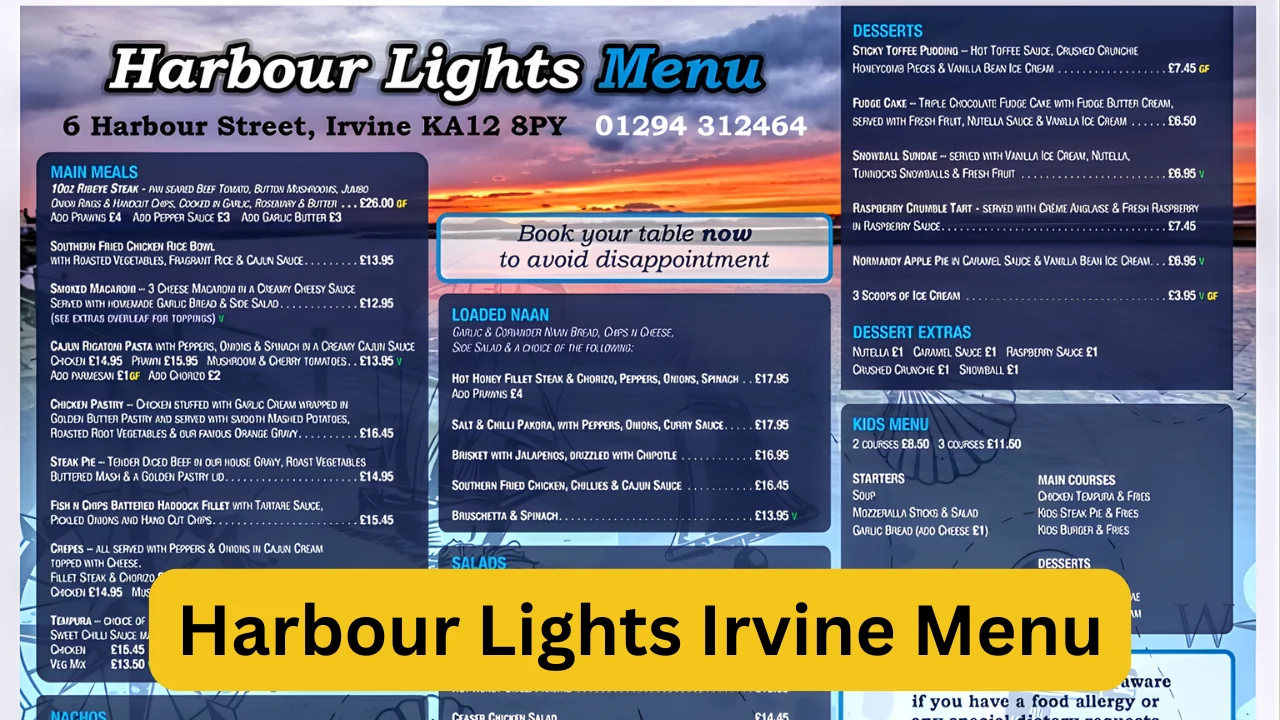 Harbour Lights Irvine Menu