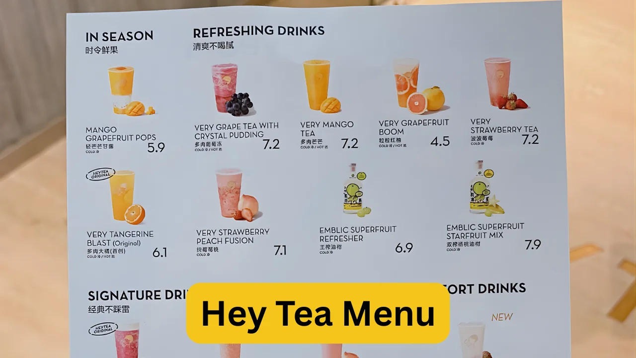 Hey Tea Menu