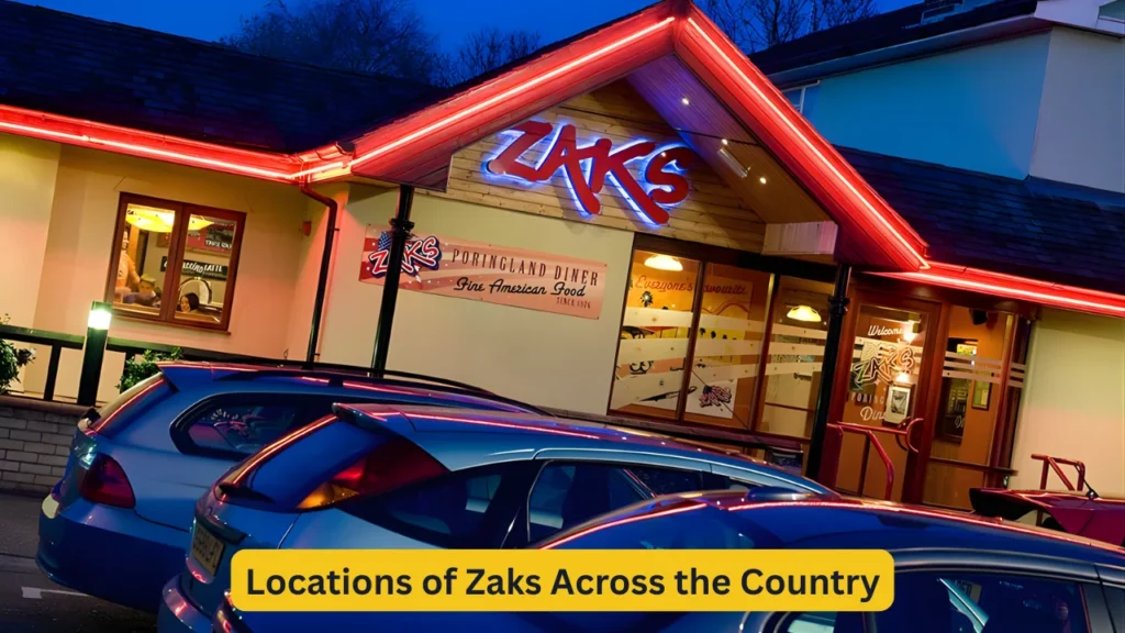 Locations of Zaks Menu Across the Country