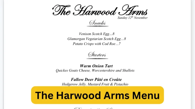 The Harwood Arms Menu