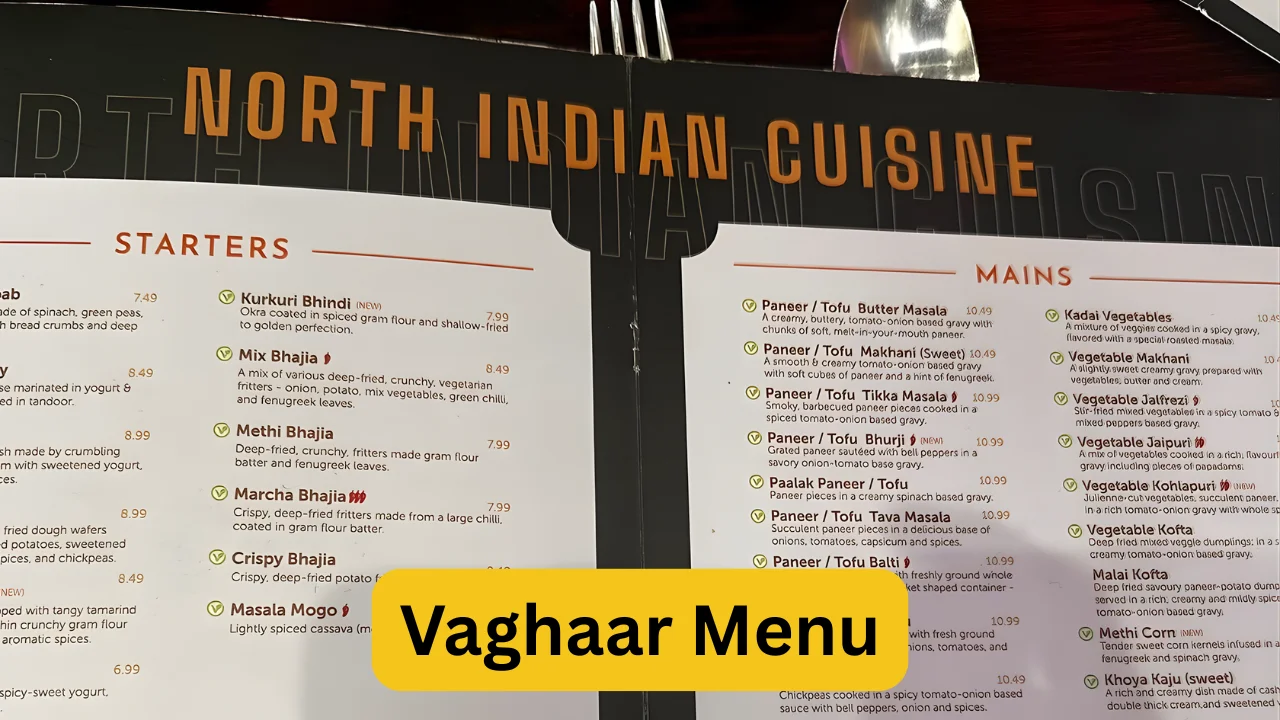 Vaghaar Menu