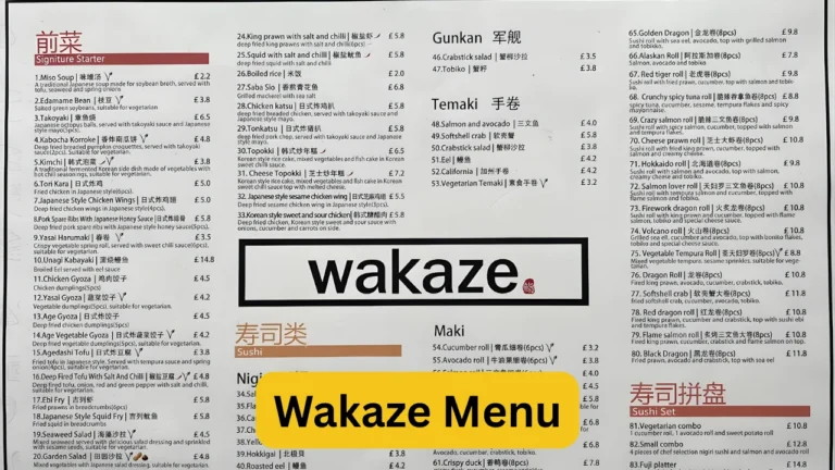 Wakaze Menu