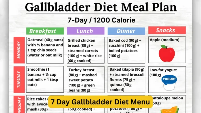 7 Day Gallbladder Diet Menu