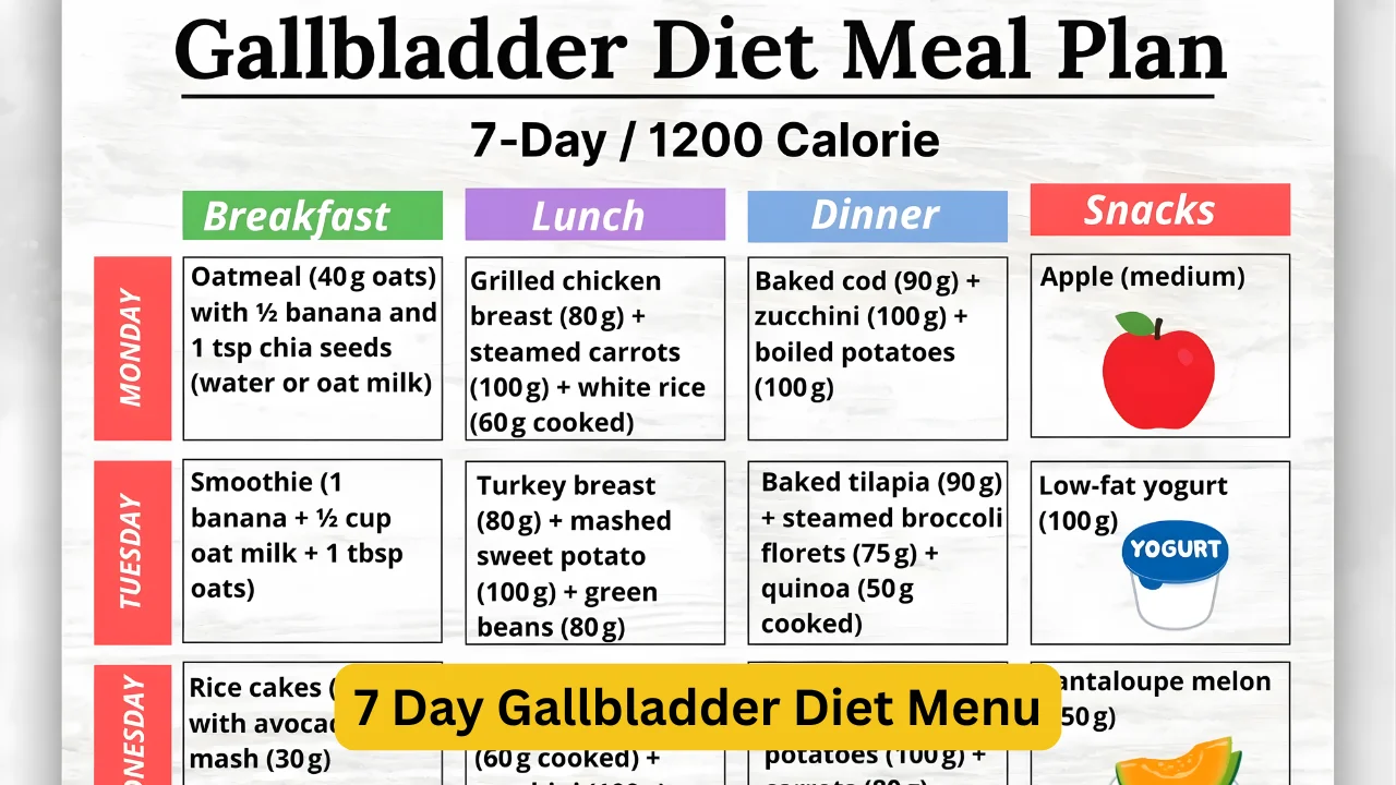 7 Day Gallbladder Diet Menu