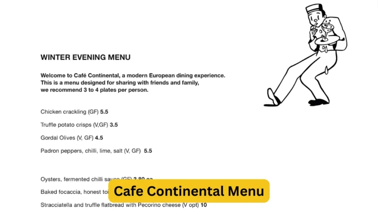 Cafe Continental Menu