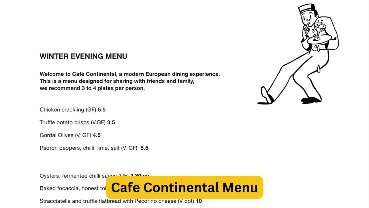 Cafe Continental Menu