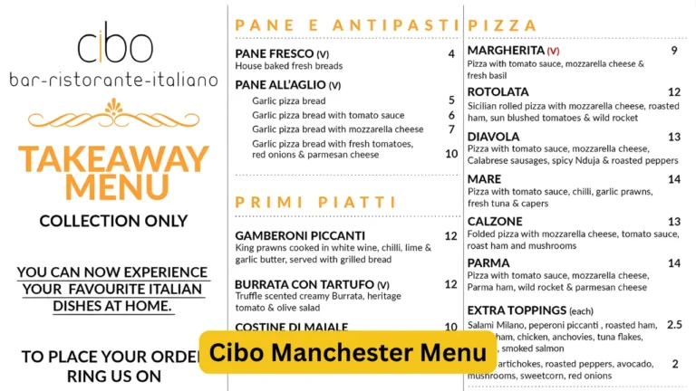 Cibo Manchester Menu