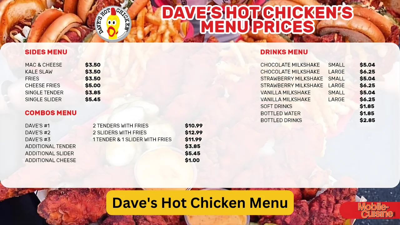 Dave's Hot Chicken Menu