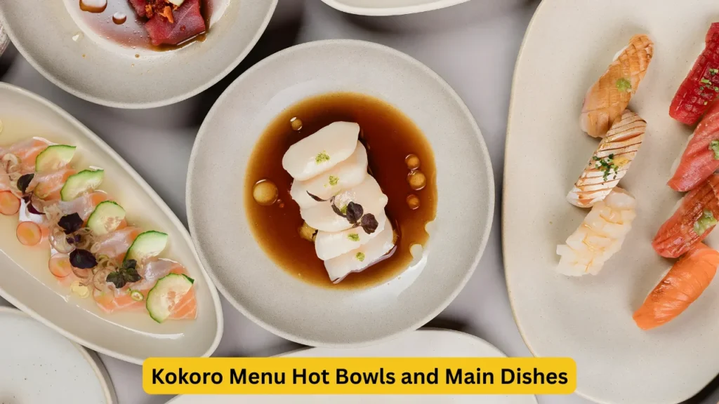 Kokoro Menu Hot Bowls and Main Dishes
