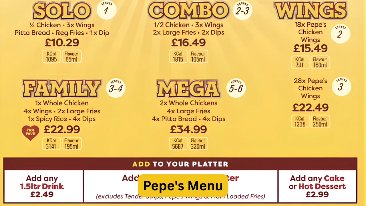 Pepe's Menu