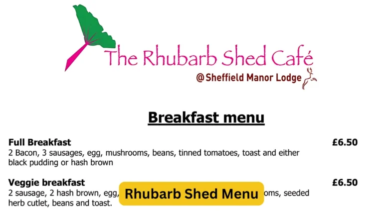 Rhubarb Shed Menu