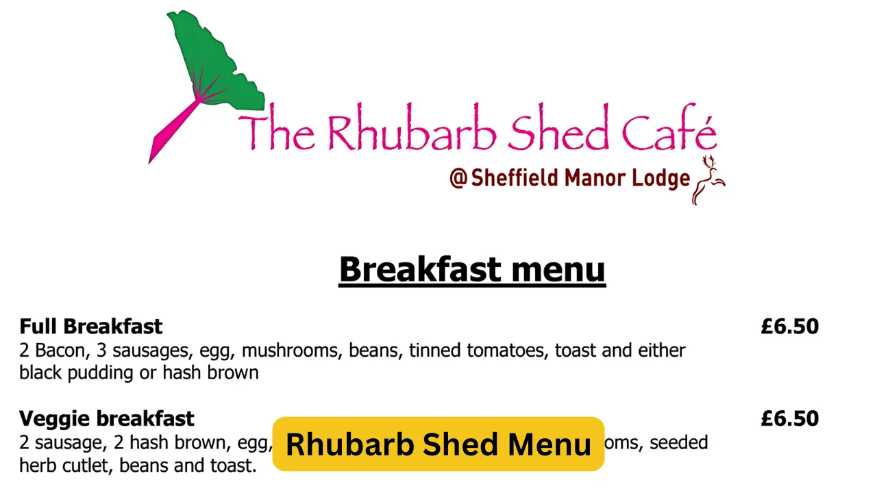 Rhubarb Shed Menu