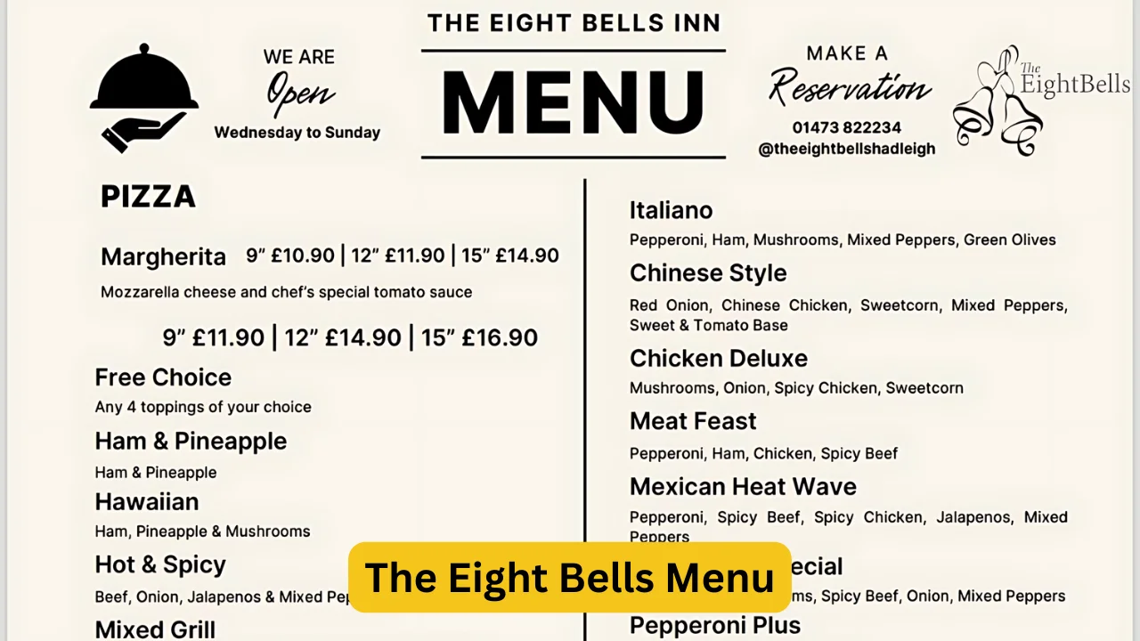 The Eight Bells Menu