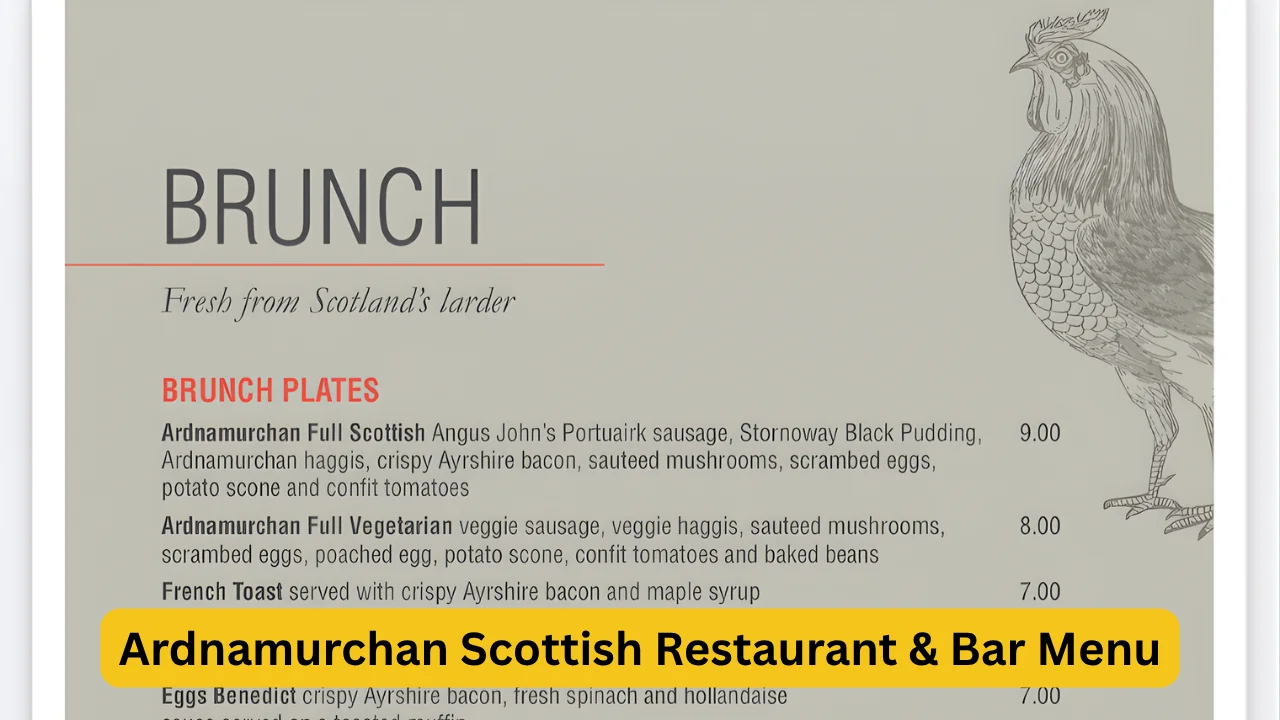 Ardnamurchan Scottish Restaurant & Bar Menu