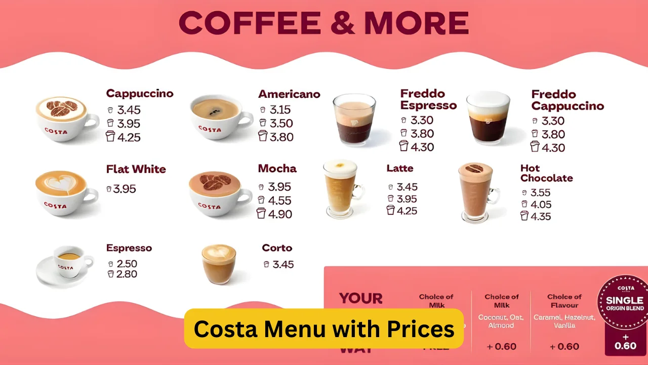 Costa Menu with Prices