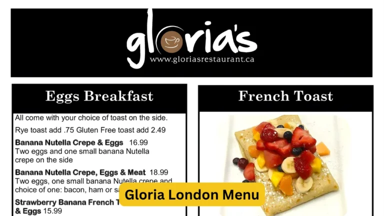 Gloria London Menu