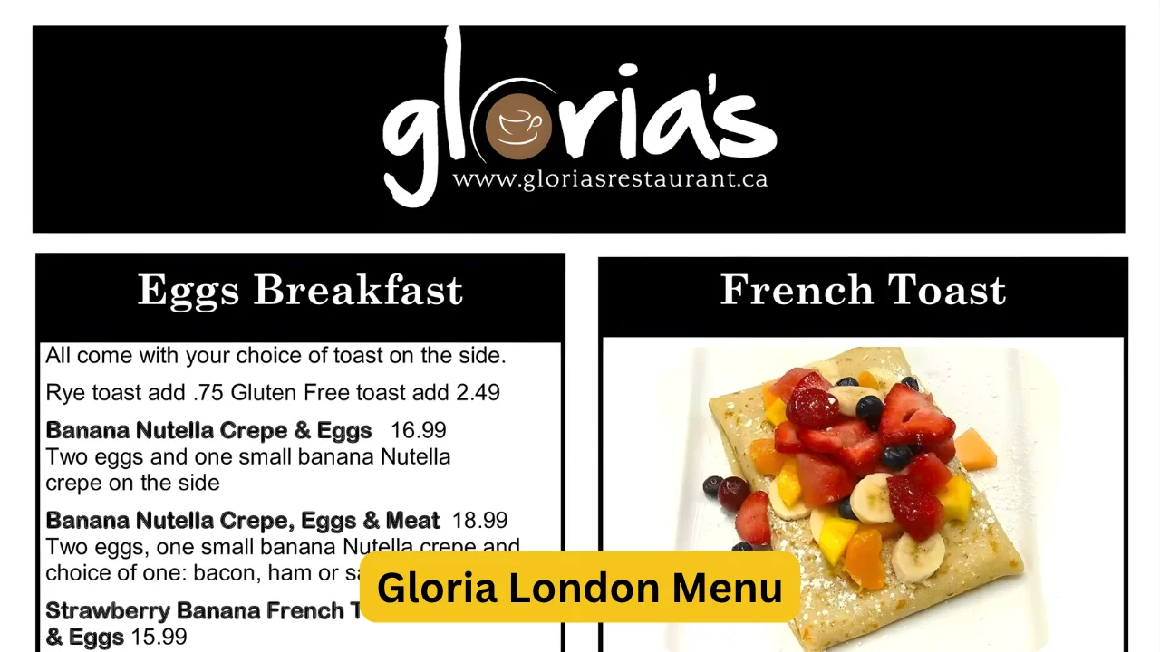 Gloria London Menu