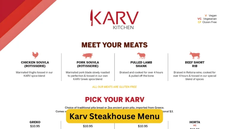 Karv Steakhouse Menu