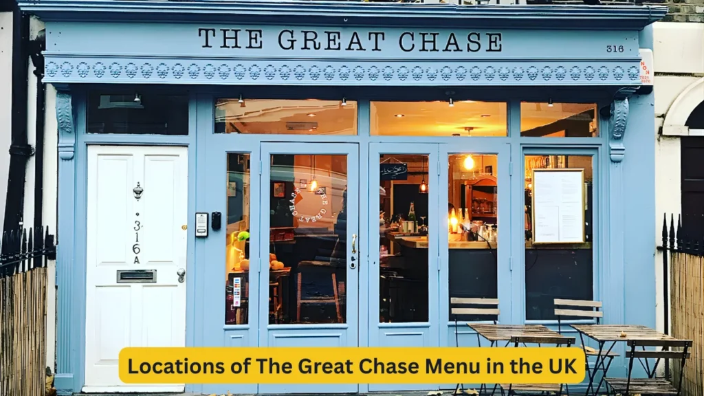 Locations of The Great Chase Menu in the UK