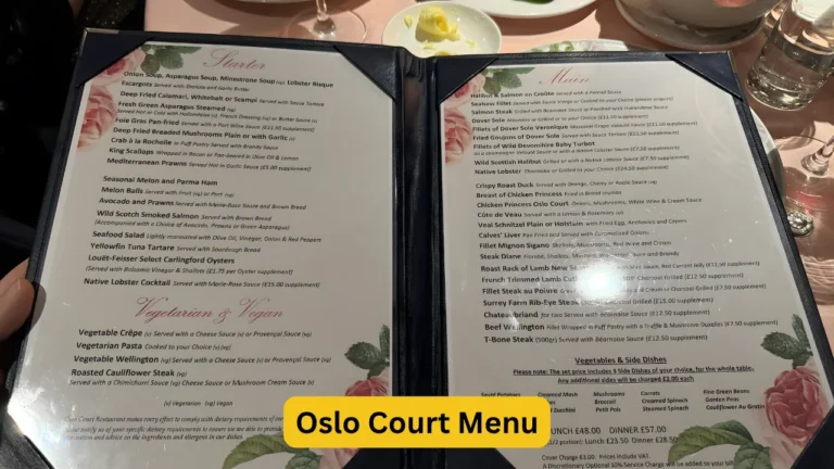 Oslo Court Menu