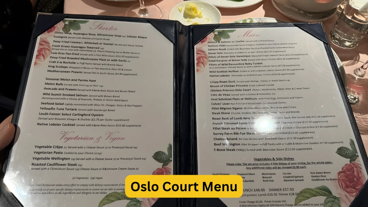 Oslo Court Menu