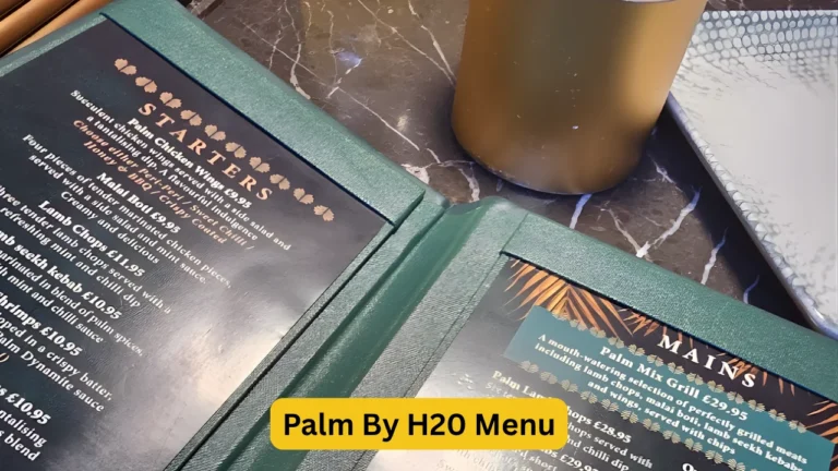 Palm By H20 Menu