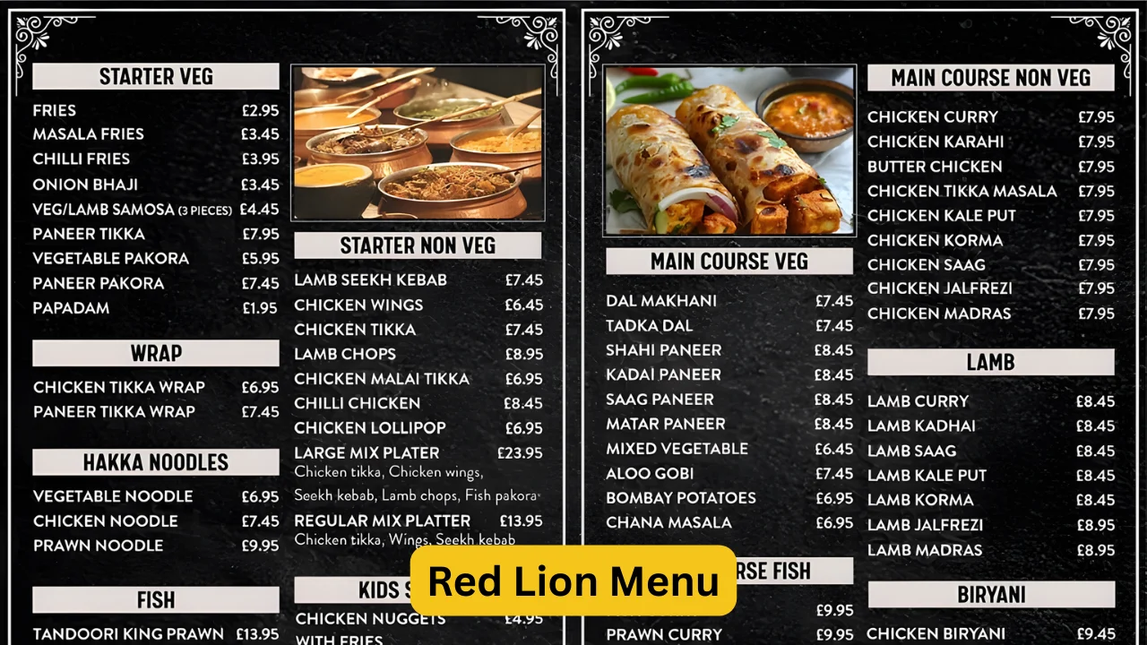 Red Lion Menu
