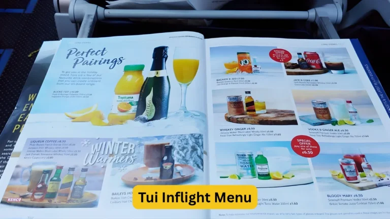 Tui Inflight Menu