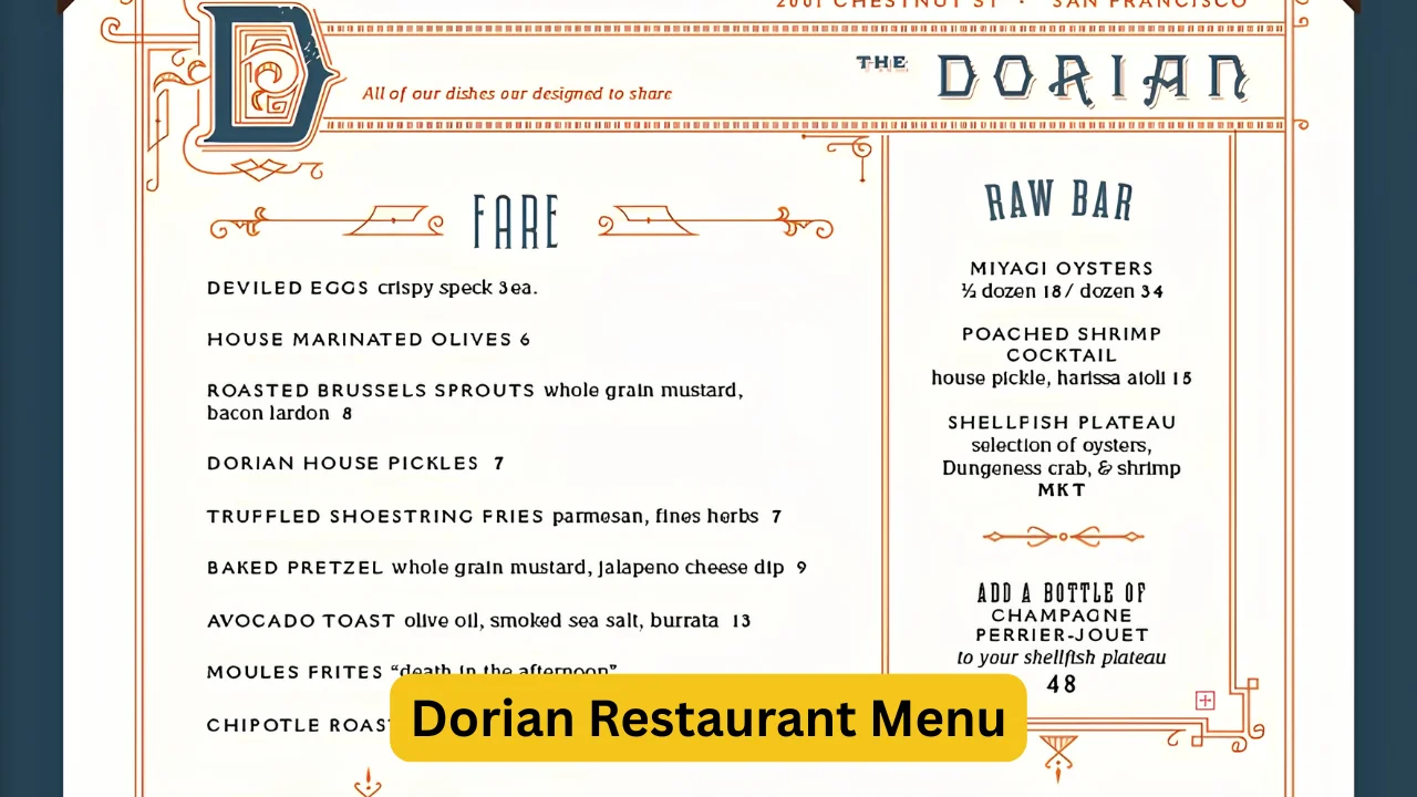 Dorian Restaurant Menu