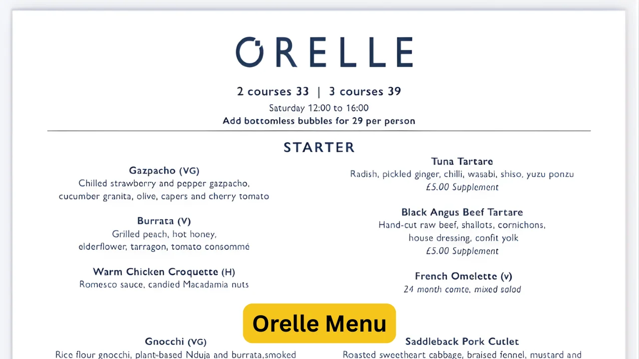 Orelle Menu