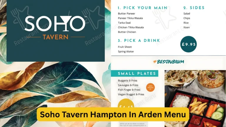 Soho Tavern Hampton In Arden Menu