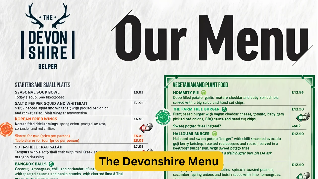 The Devonshire Menu