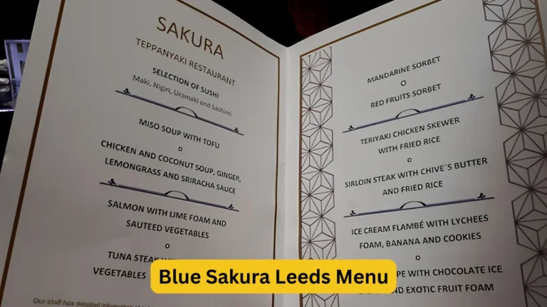 Blue Sakura Leeds Menu