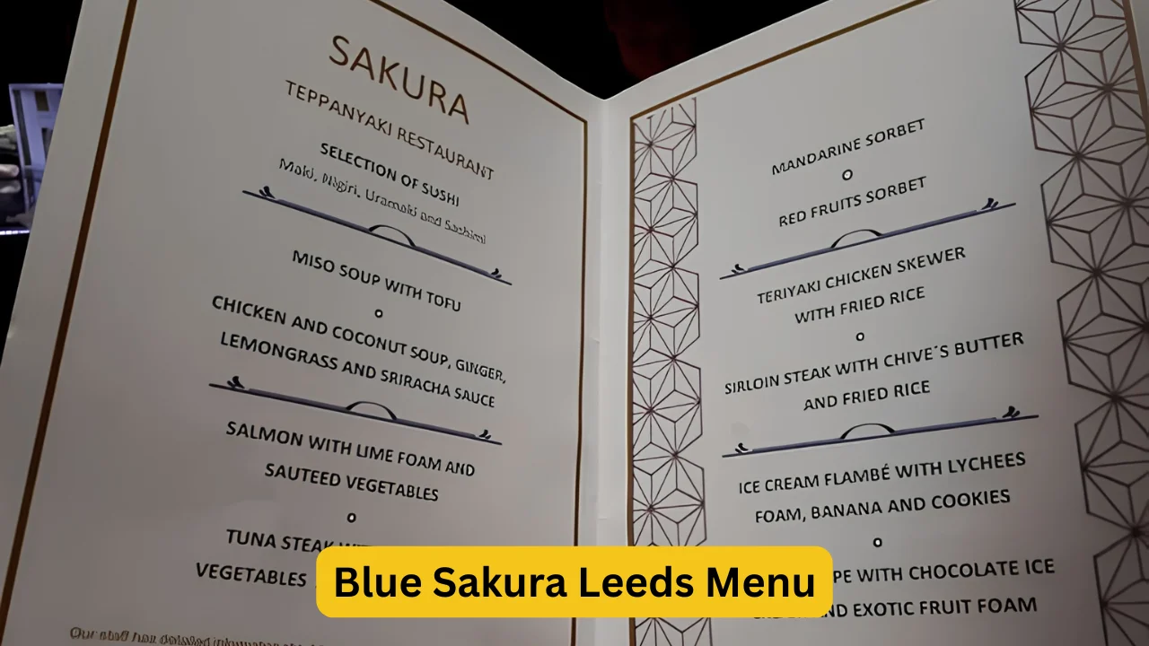 Blue Sakura Leeds Menu