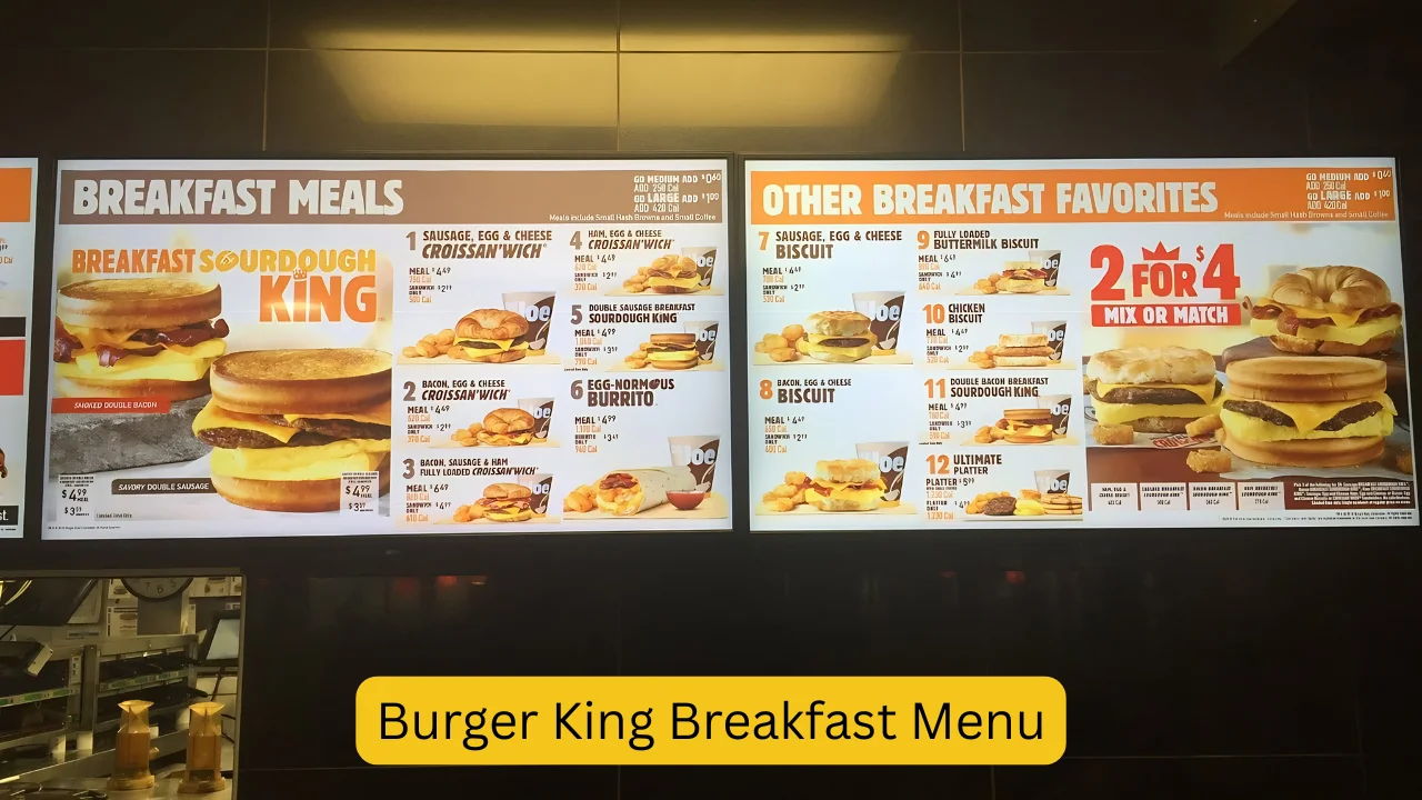 Burger King Breakfast Menu