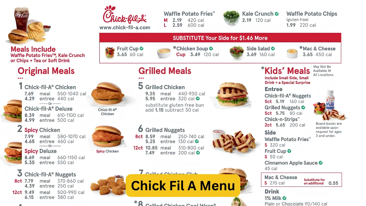 Chick Fil A Menu